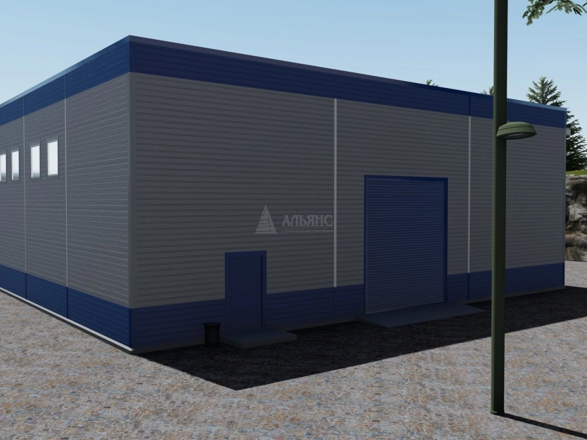 3D визуализация Склад-ангар готовой продукции из сэндвич-панелей - фото 14