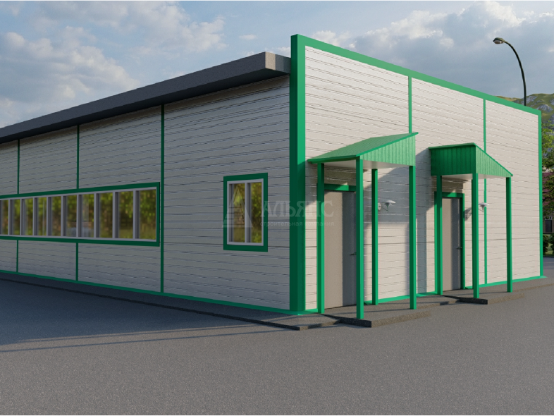 3D визуализация Офис из сэндвич-панелей - фото 1