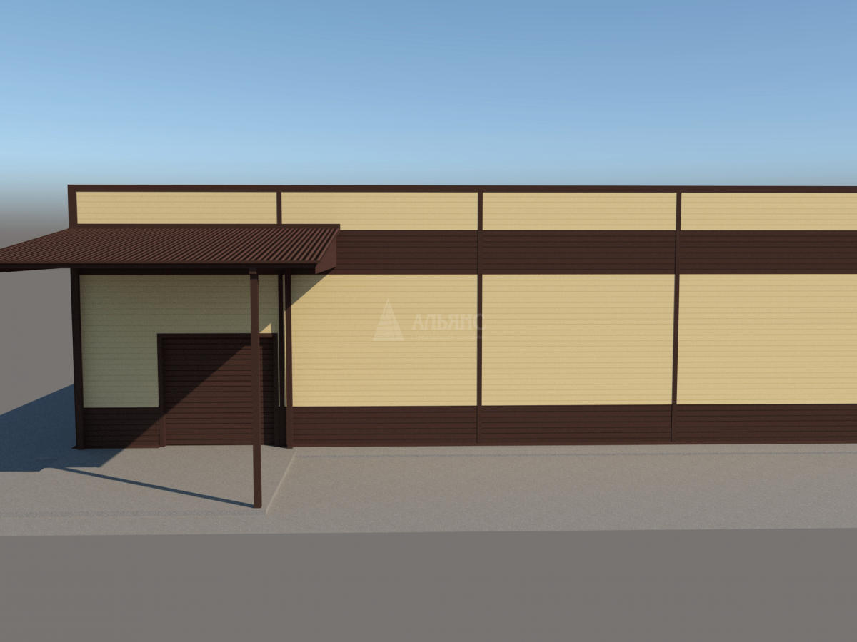 3D визуализация Магазин из сэндвич-панелей - фото 10