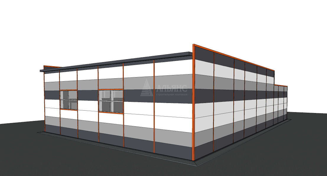 3D визуализация Проект СТО из сэндвич-панелей - фото 9