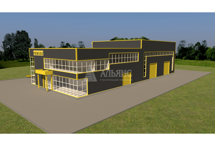 3D визуализация Здание АБК под ключ - фото 1